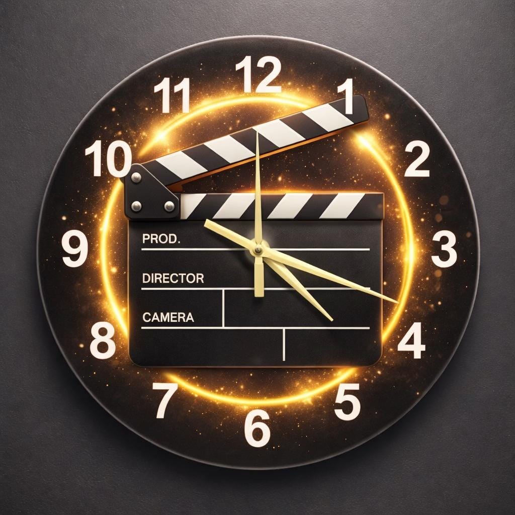 director-clapperboard-halo-glass-clock-1 Director Clapperboard Halo Glass Clock - Image 1